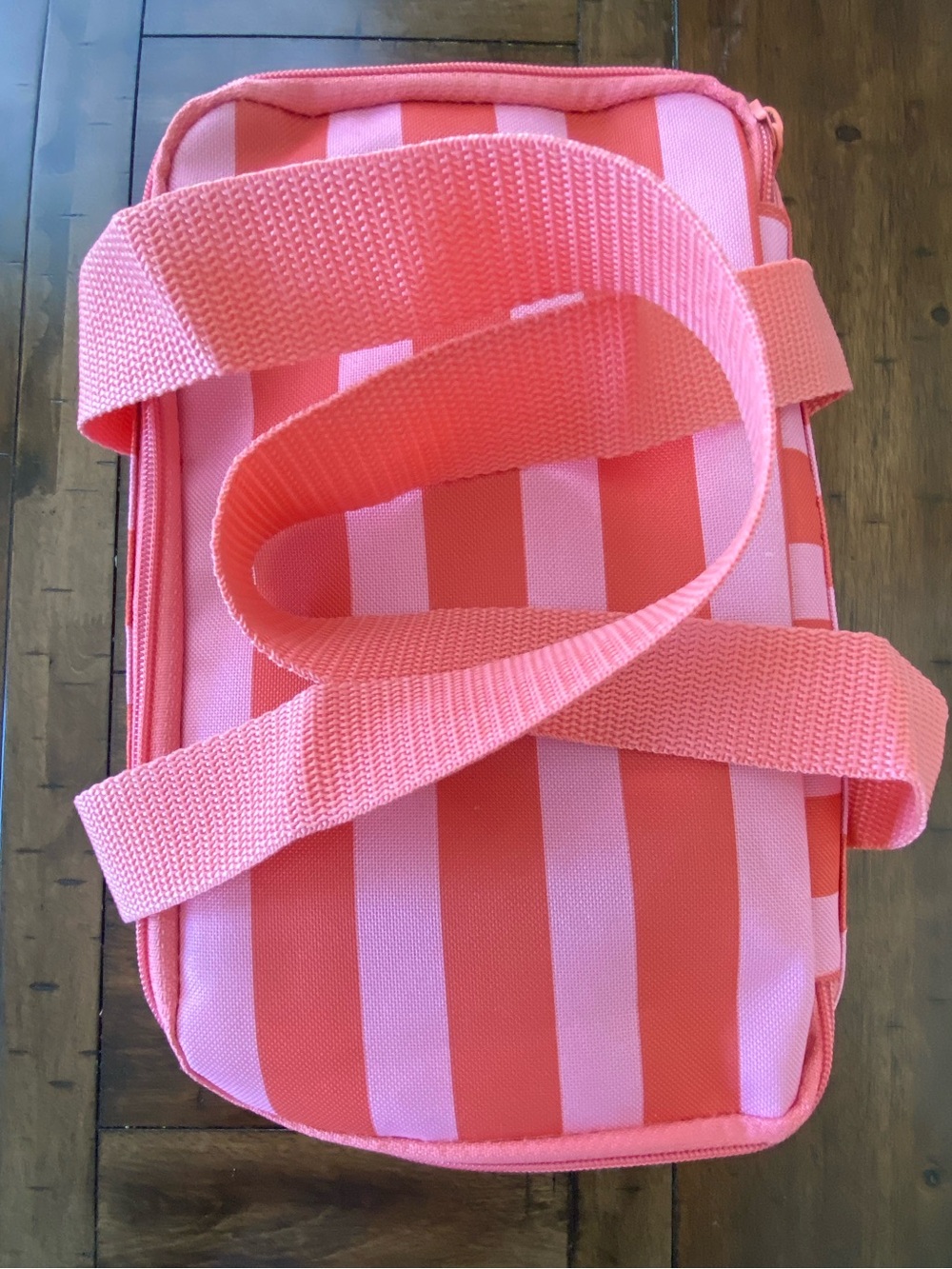 Trader Joe's Pink & Red Striped Insulated Tote - Picture 4 of 5